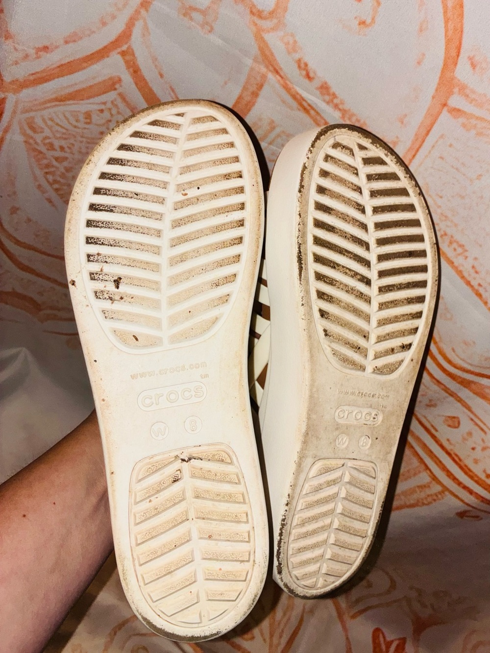CROCS Lite Ride Off White Platform Strappy Wedge Sandals - Picture 7 of 7